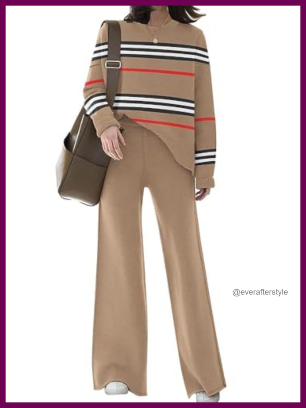 Women's Ribbed Knit Lounge Set 2 Piece Wide Leg Sweater Sets